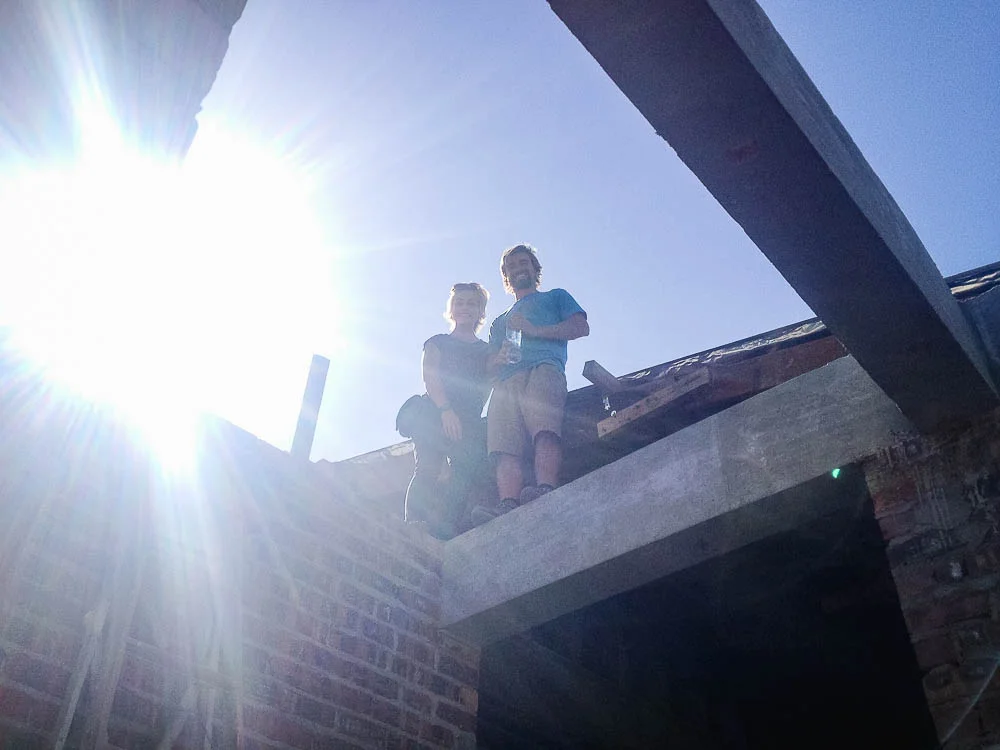 like brother like sister, two monkeys on the roof