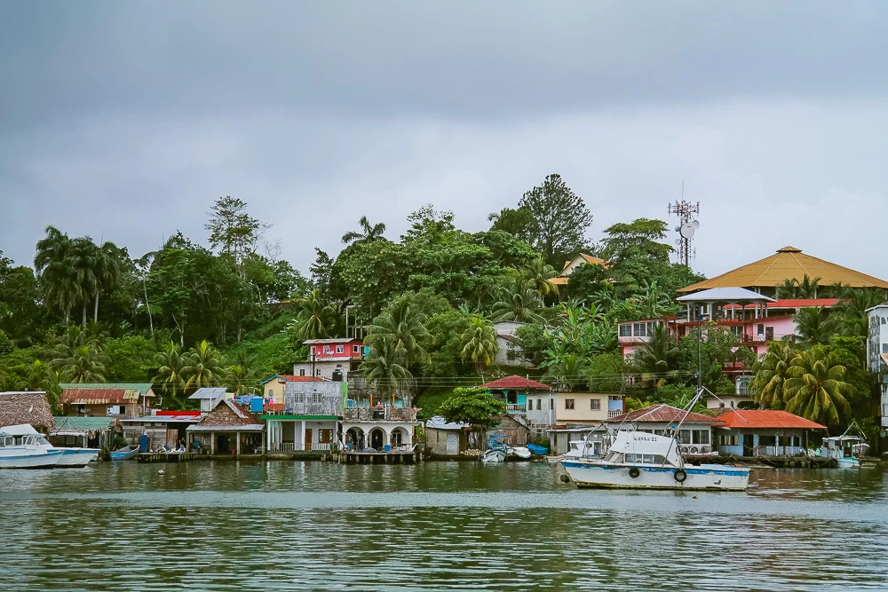 The town of Livingston, at the mouth of the Rio Dolce