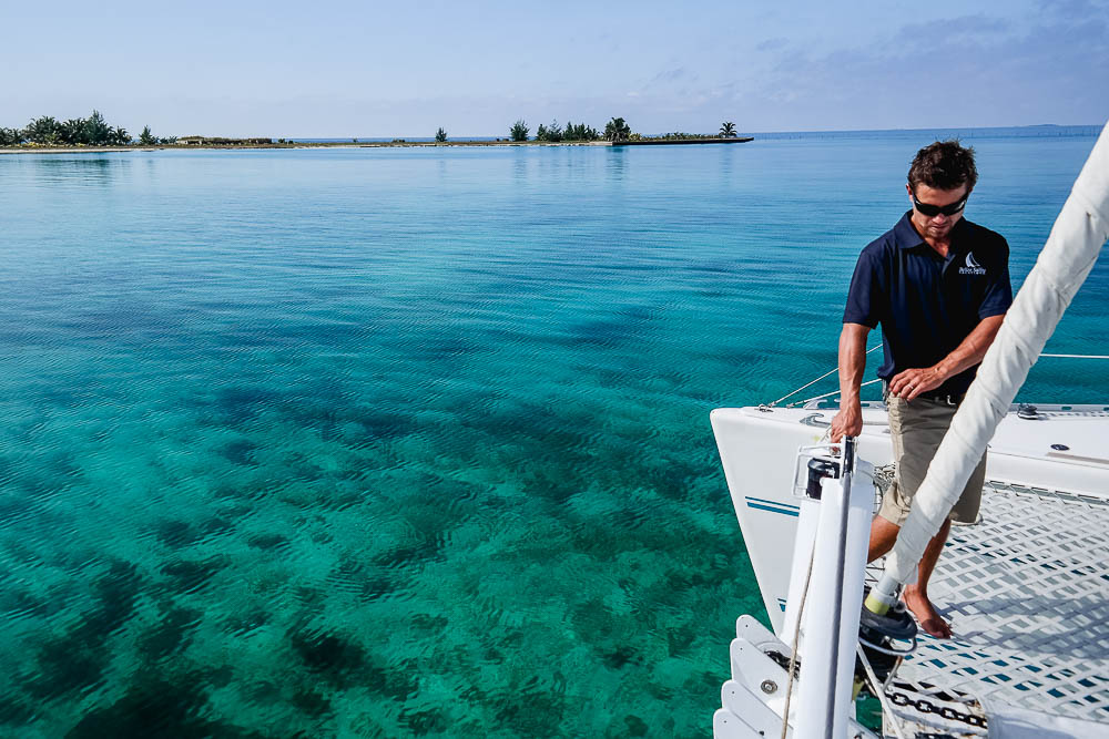anchoring off another picturesque island