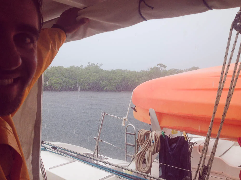 hiding in the mangroves, waiting for the bad weather to pass