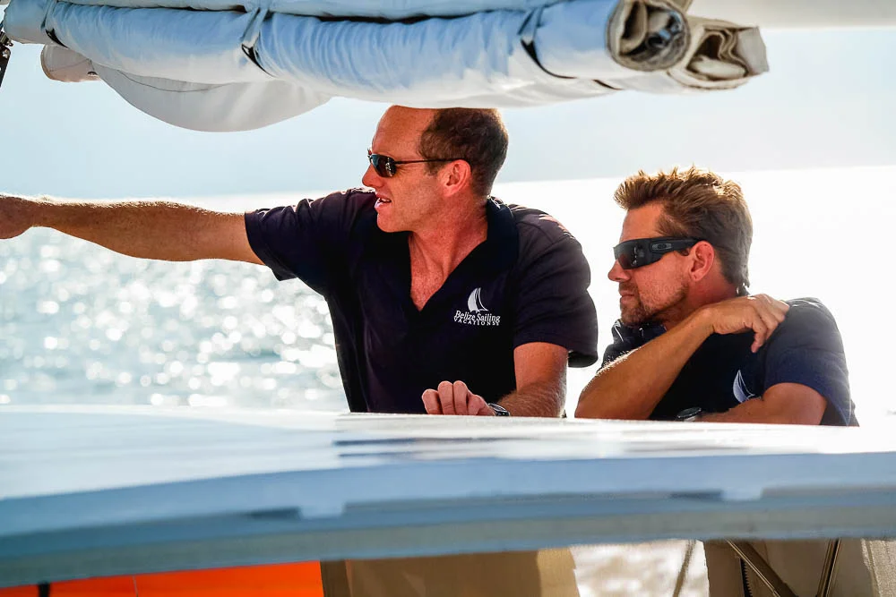 Andy and Rufus discussing spots to stop along the route
