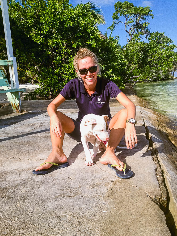making furry friends on South Water Caye