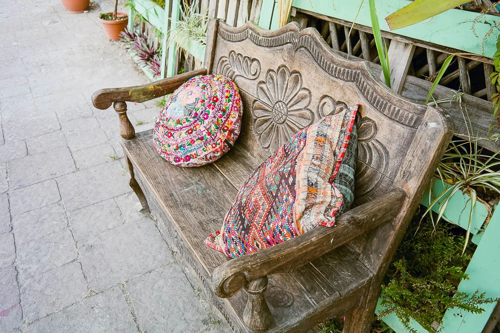 the local carpentry and handwoven fabrics are beautiful