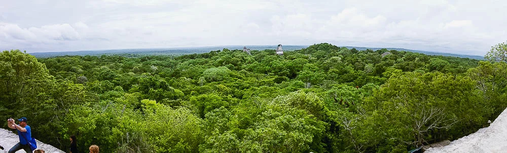 panoramic view of Tikal, from the tallest Temple IV
