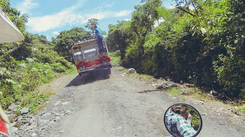no more seats available? no problem, just jump on the back!
