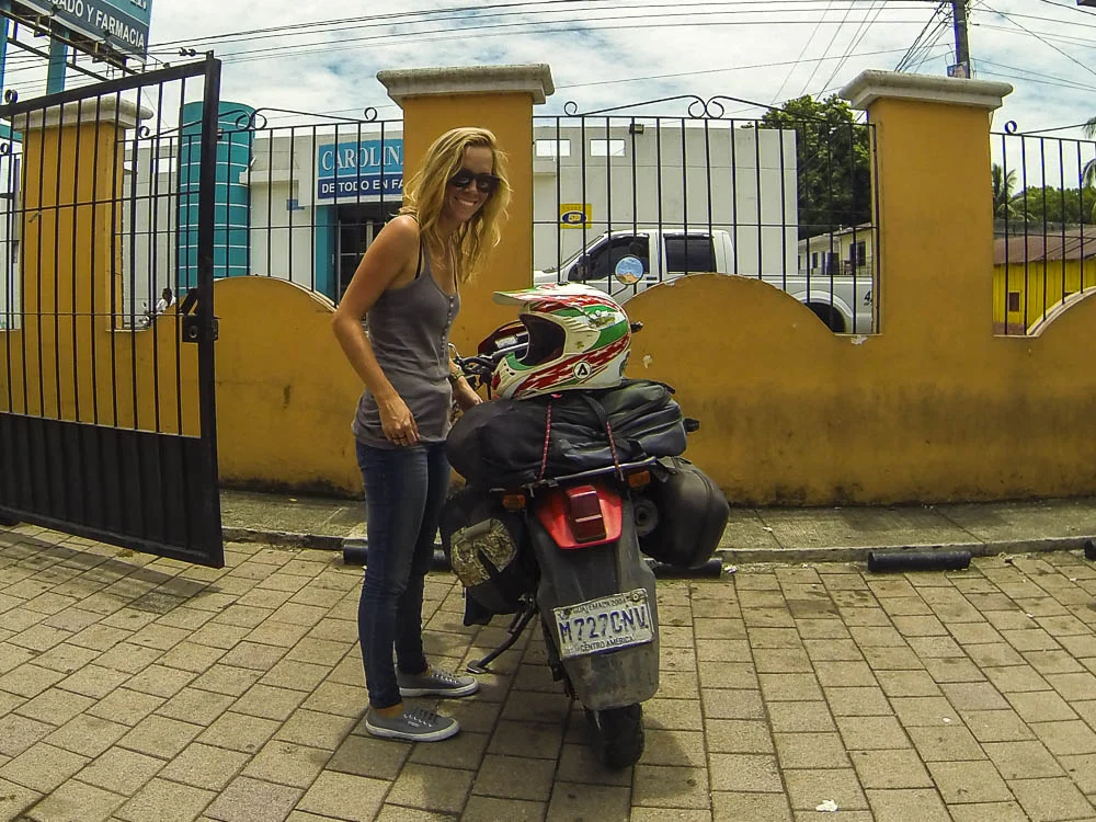 back in "civilization",&nbsp;after most of the off-road section - so.much.dust.and.bug.guts.on.my.face...