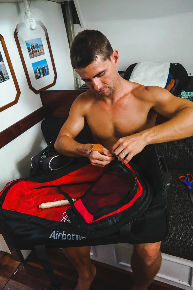 fixing travel bags for the trip to our new job in the US