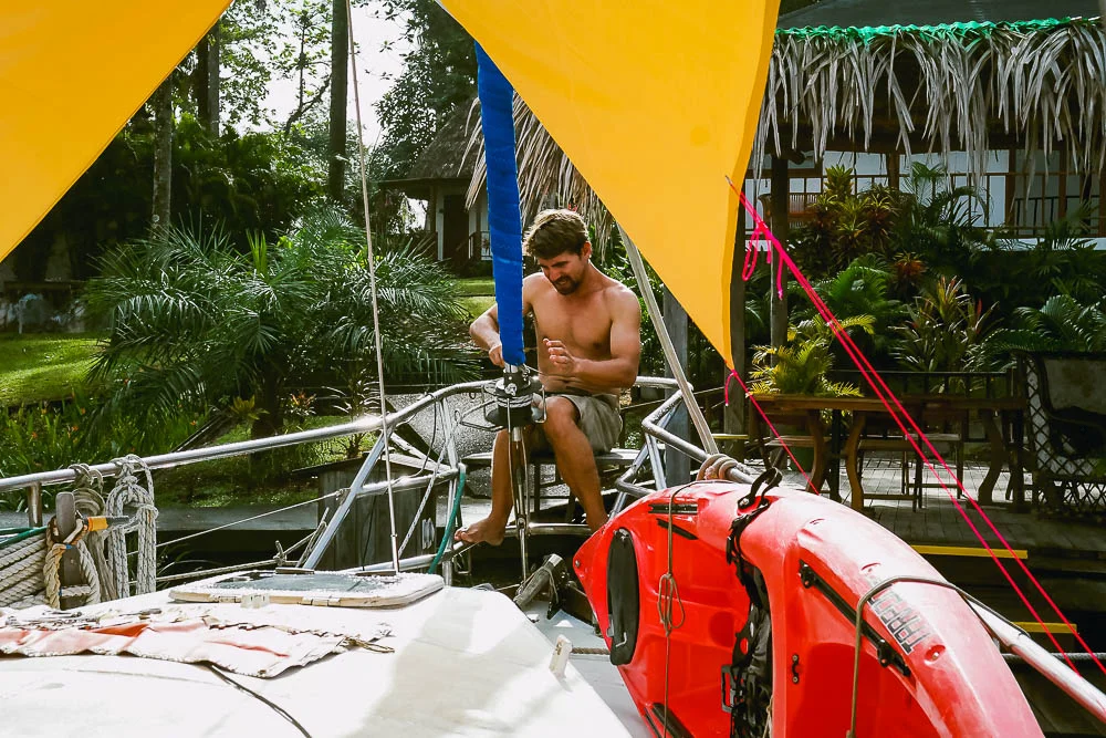 servicing the genoa furler before we set sail