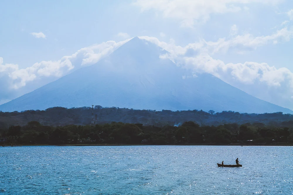 view of Volcán Concepción as we approached Ometepe Island on the ferry