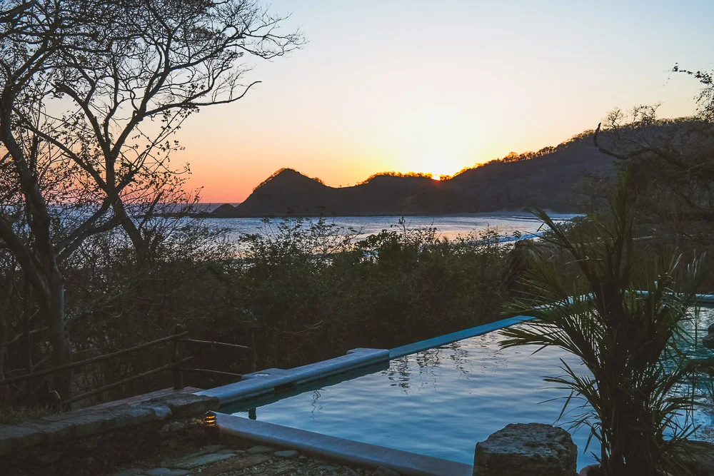 sunset over Morgan's Rock, north of San Juan del Sur