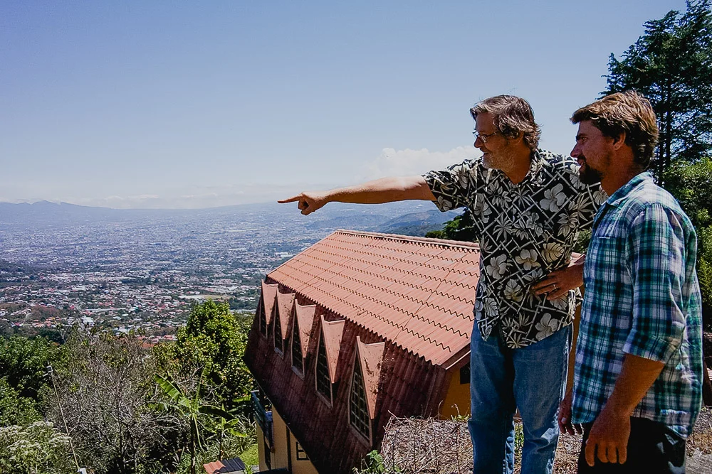 Andreas giving us the tour of his land