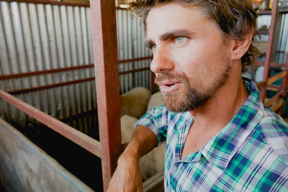 Rufus peppering Andreas with (more) questions about farming with livestock