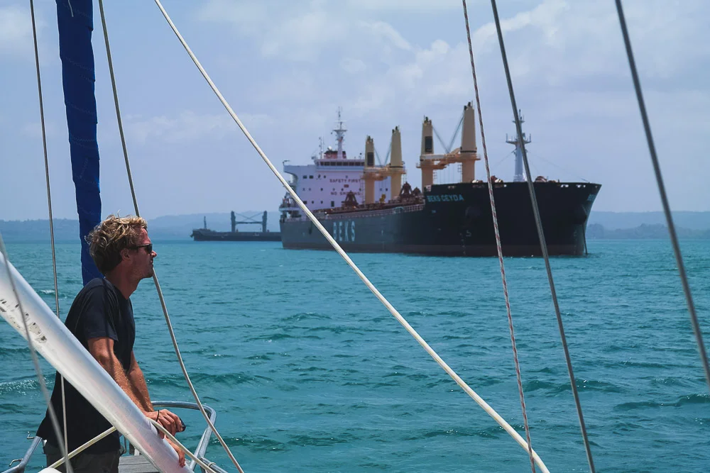 Peter on the foredeck