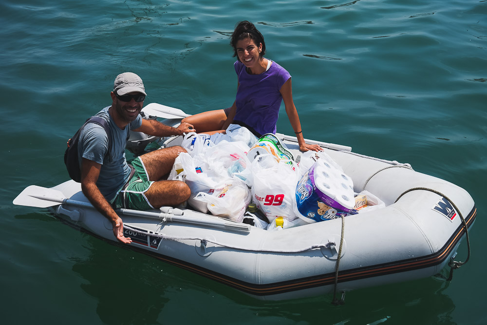 João and Natali on one of their provisioning runs before they transit the canal