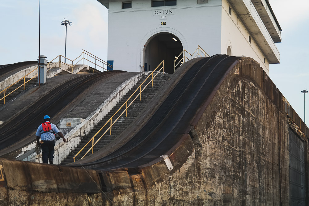 entering the Gatun Lock
