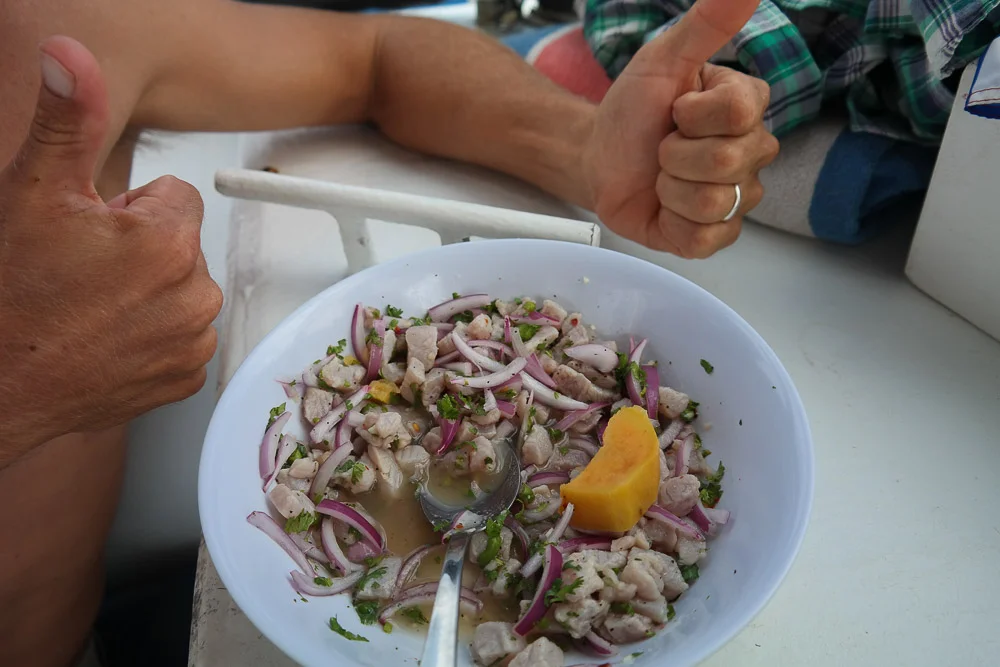 Dorado ceviche and sweet potato