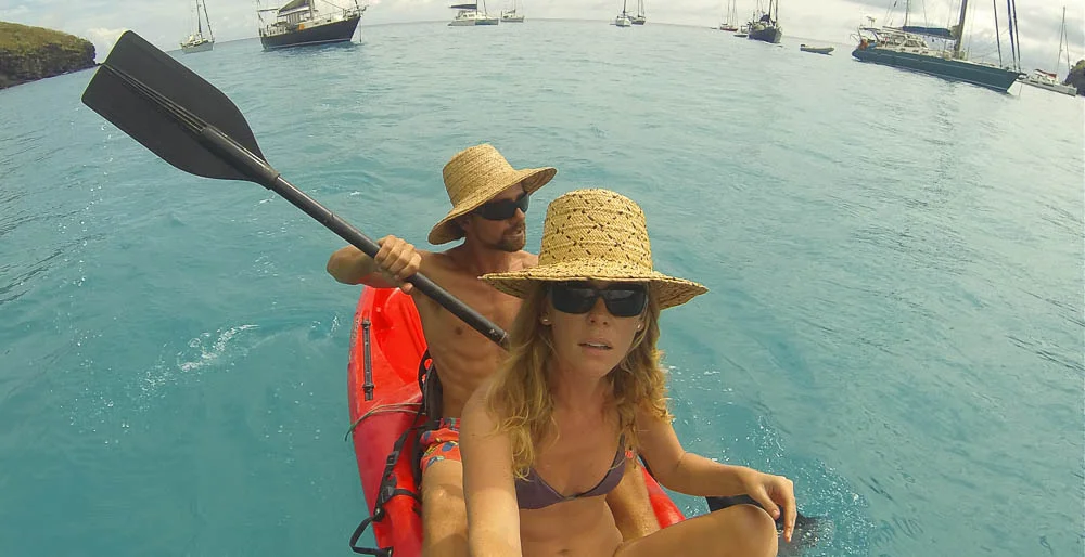 kayaking on our last sailing weekend with Melody