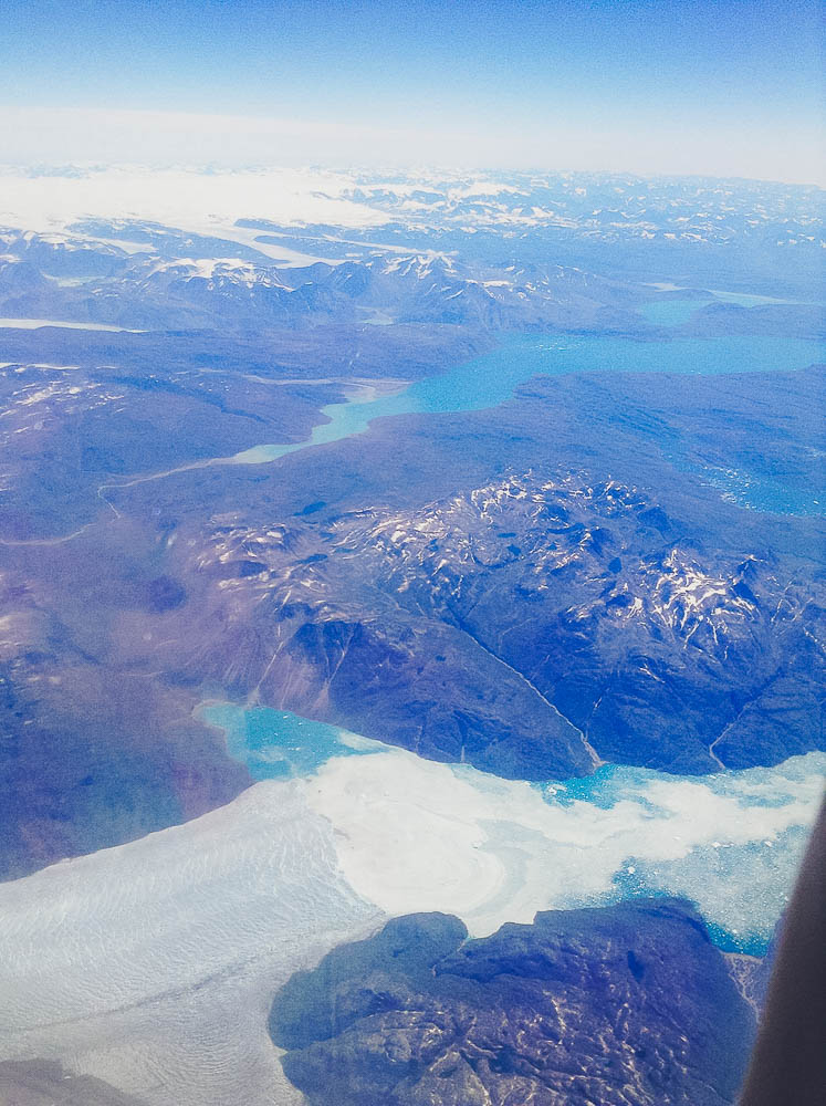 flying over the ice lakes of Southern Greenland
