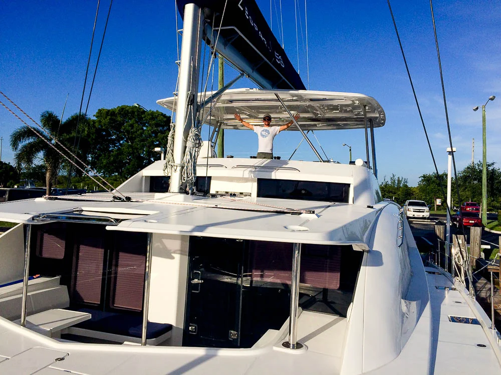 finally at our destination: Ft Lauderdale, Florida and our shiny new catamaran!