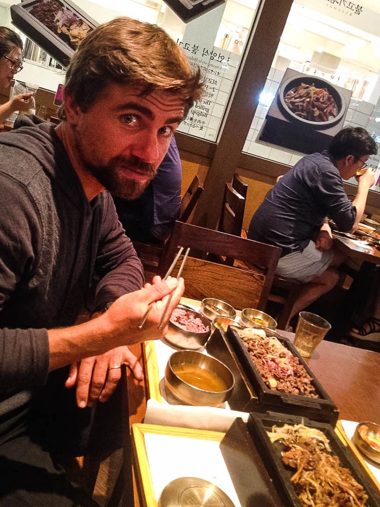 we were so hungry that we had two dinners on our first night, this was our first and then the second with Sun, from Kia (above) - Seoul