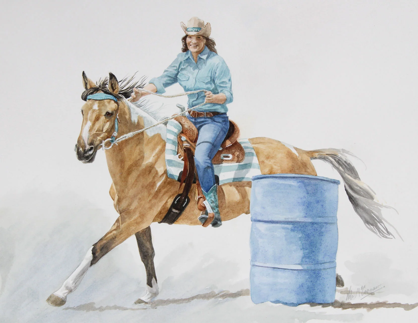 Isobelle & Buckshot 11 x 15” watercolour