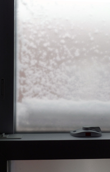 Snow on kitchen window
