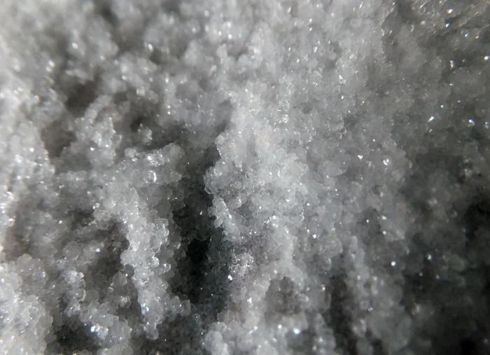 The crystals look like salt