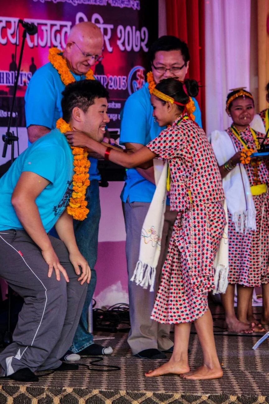 Beautiful garlands and worship dance welcomed the team this morning.