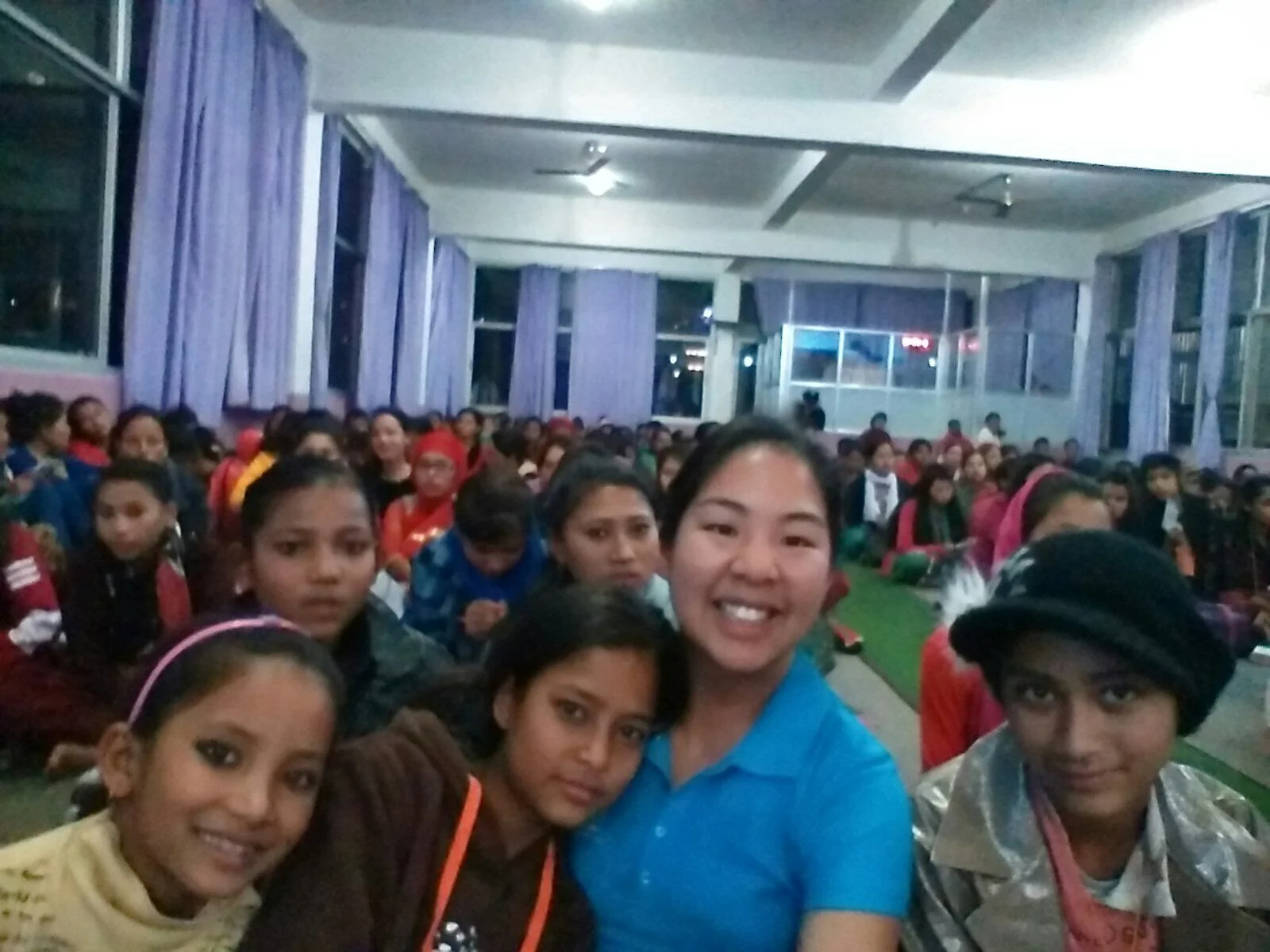 Zoe with some of the local girls