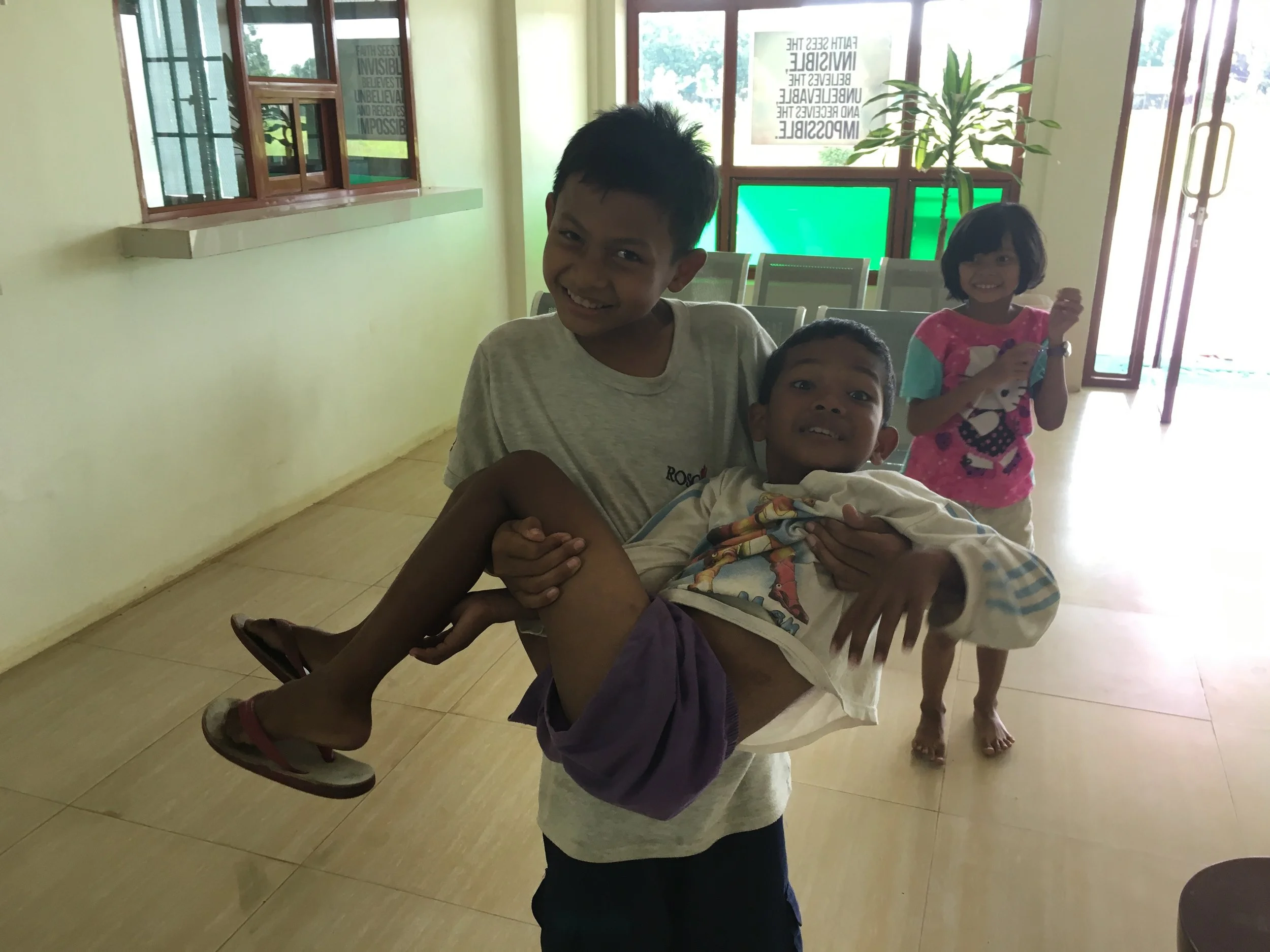 The children playing