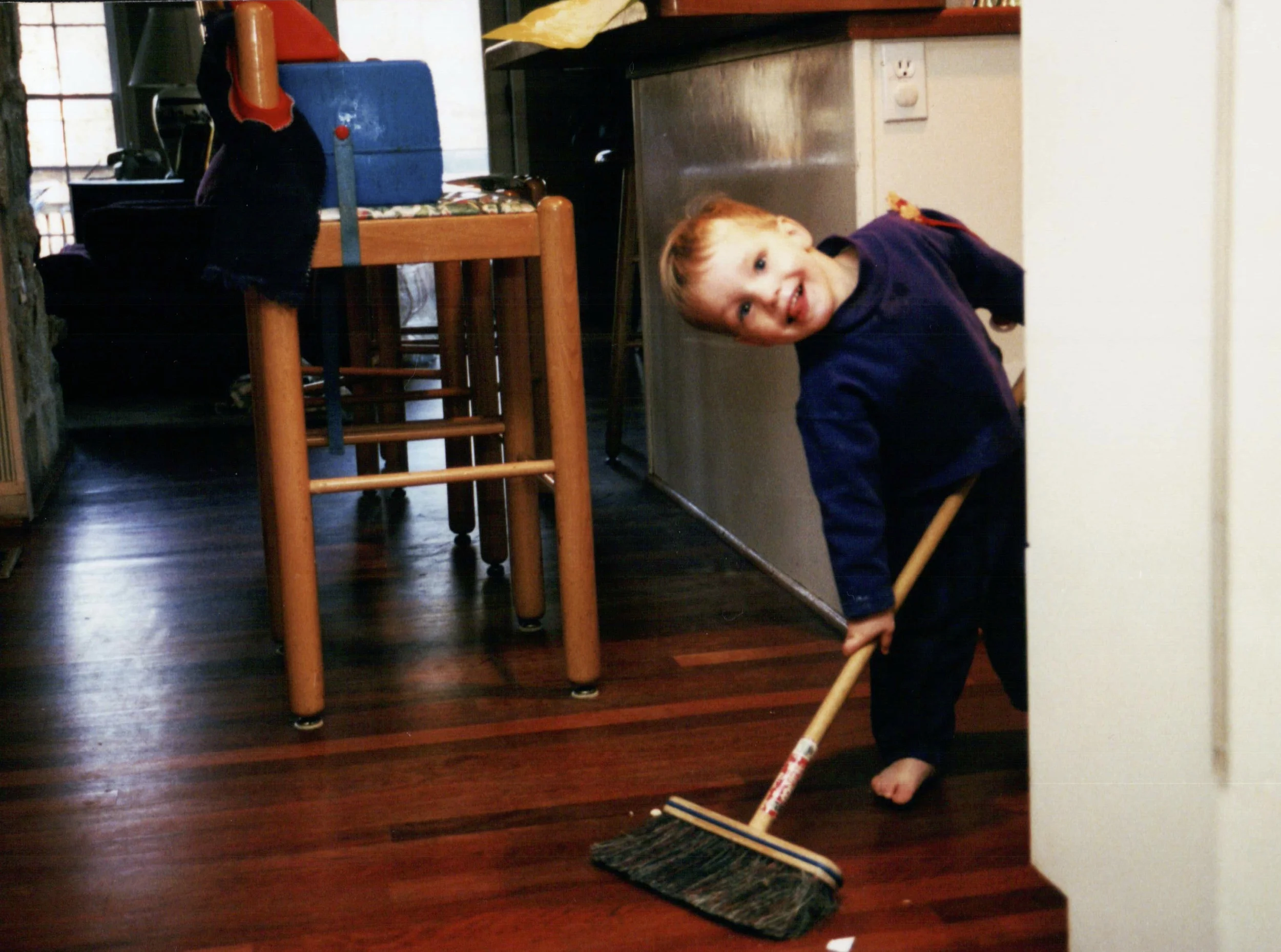 My youngest son Luke, helping clean up after dinner many years ago!