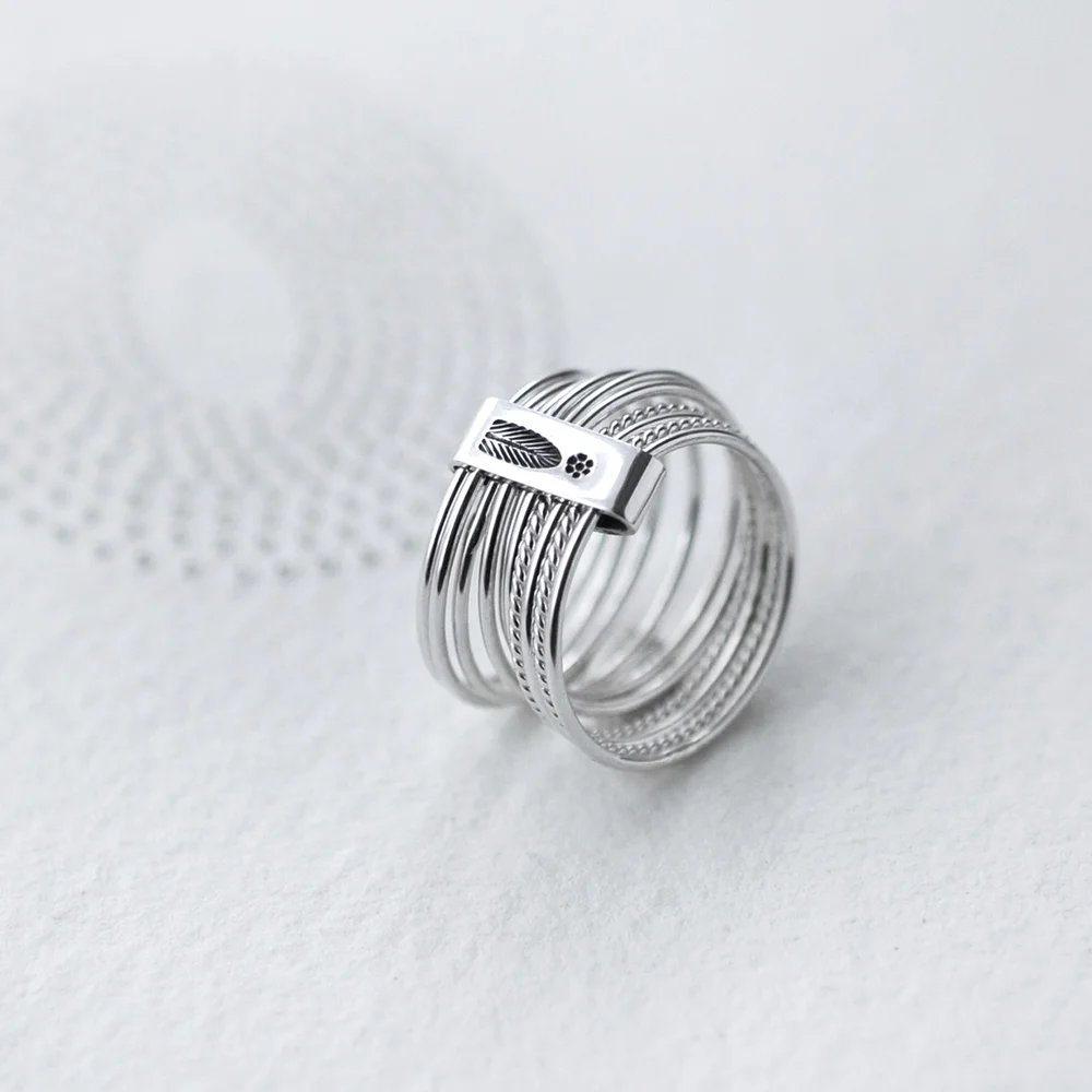 10 Stack Twist and Turn silver stacking rings — minicyn