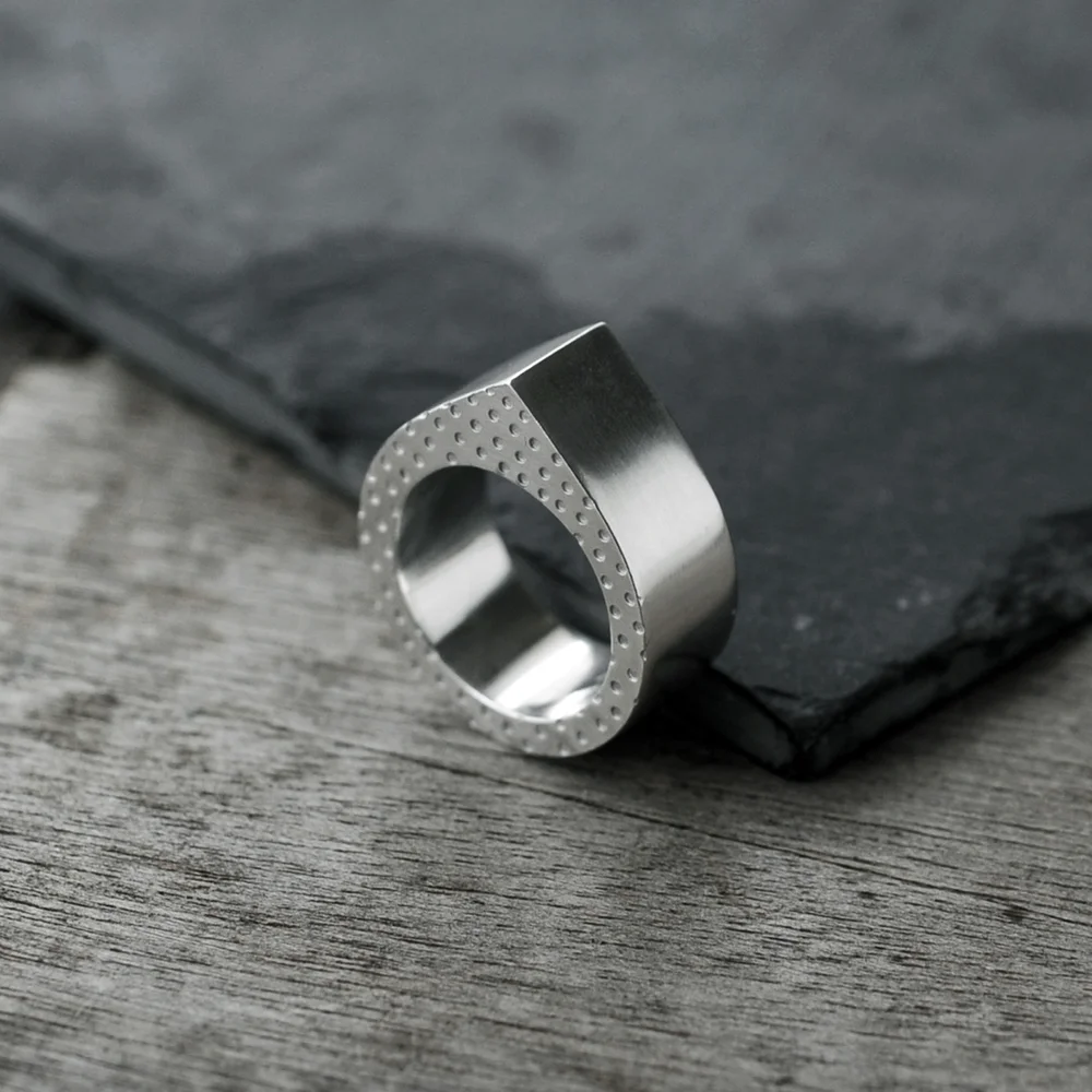 Hollow Droplet silver ring — minicyn