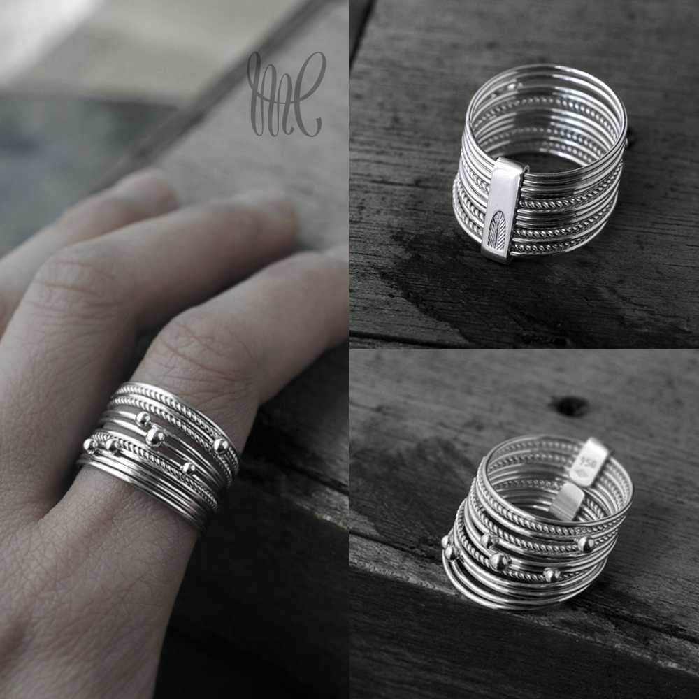 Galactical 12 Silver Stack rings