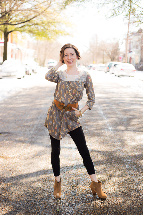 Modified Blank Slate Rose T-Shirt: Tunic length with pockets!