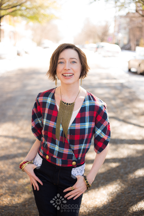 Victory Pattern's Nicola Wrap, Modified Button-Closure. Styled by Krystle Clark, Rep of Designer Jewelry by Sara Blaine (Also, Named Jamie Jean Pattern)