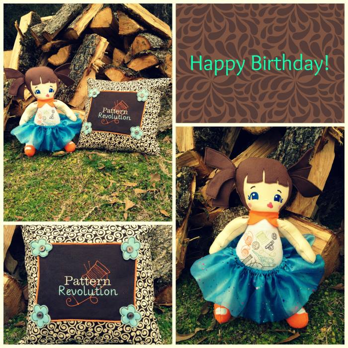 Doll & Pillow (and digitized PR embroidery) from Gloria