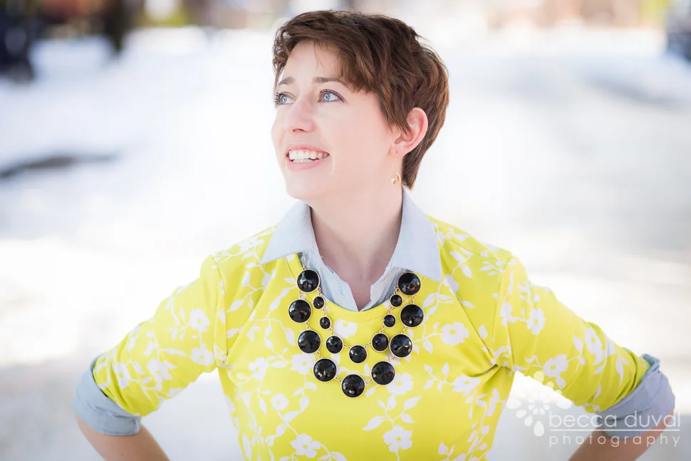 JOCOLE QUICK DRESS (TUNIC) | Burda Button Up #6849 | CHARTREUSE FLORAL KNIT FROM GIRL CHARLEE