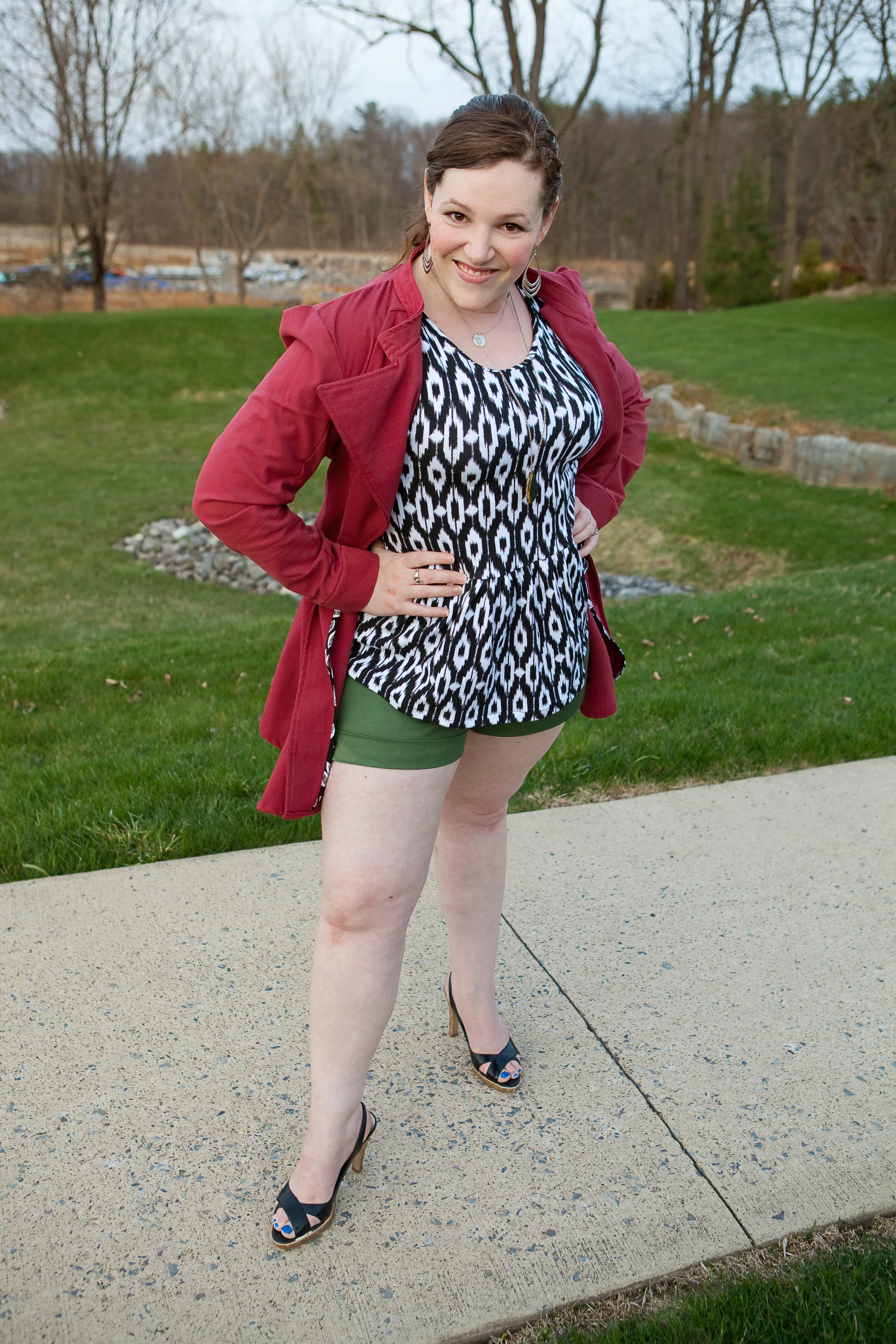Jacket: Curtains, Shorts: Curtains (the same as my son's cargo pants above, but dyes a darker shade of green.)