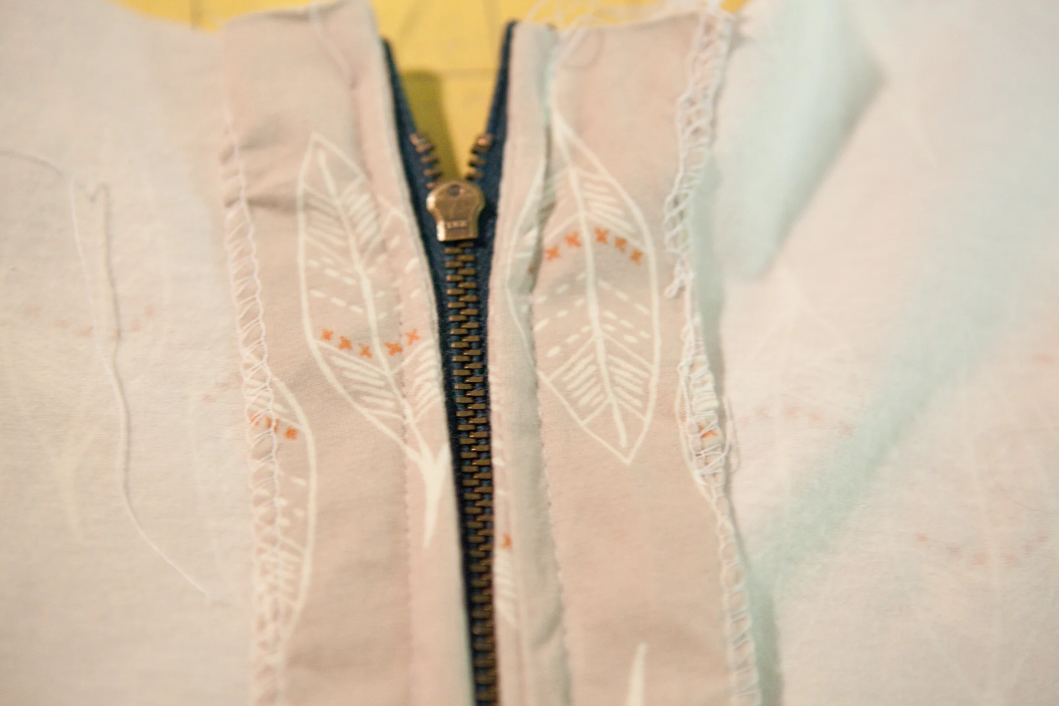 view from the inside after sewing