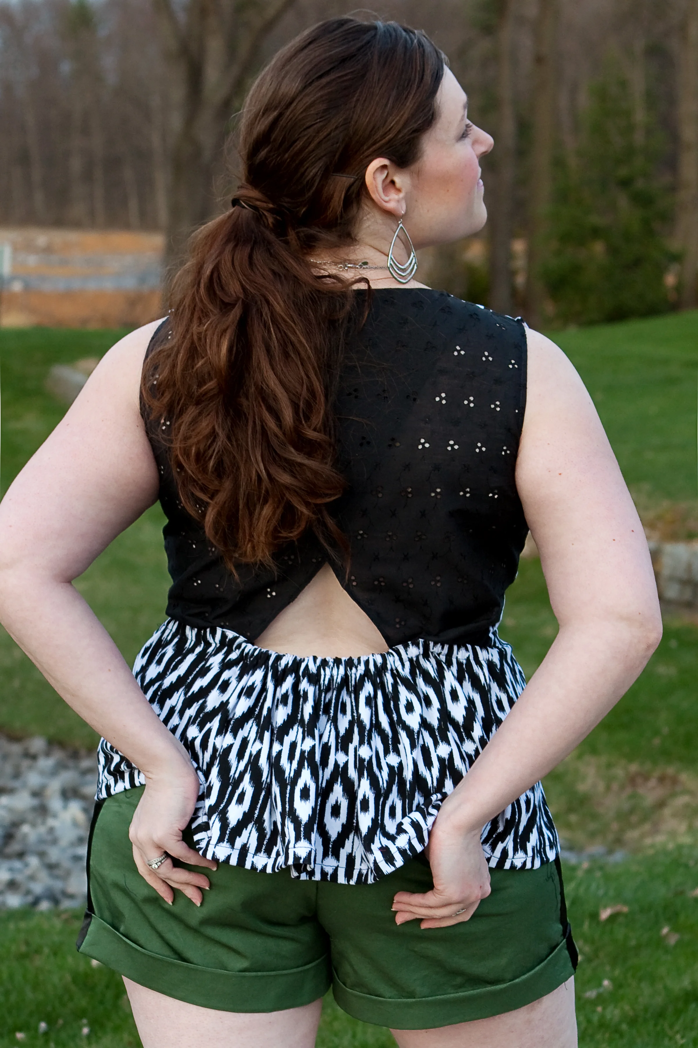 Pattern Hack Tank and Thurlow Trouser Shorts by Sewaholic