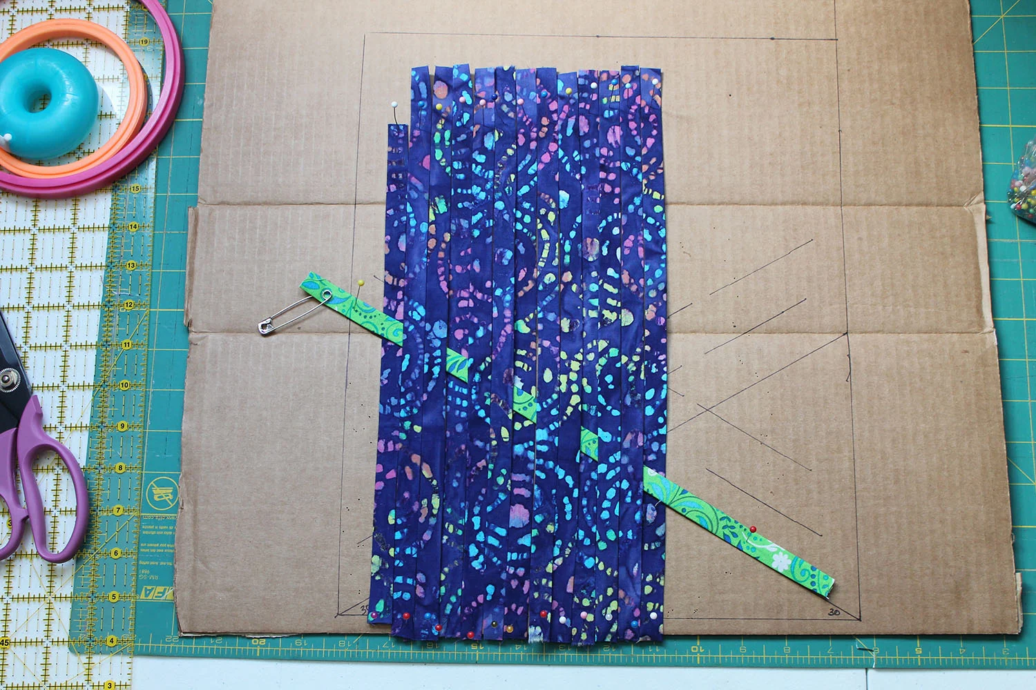 1 first layer showing diagram on cardboard.jpg