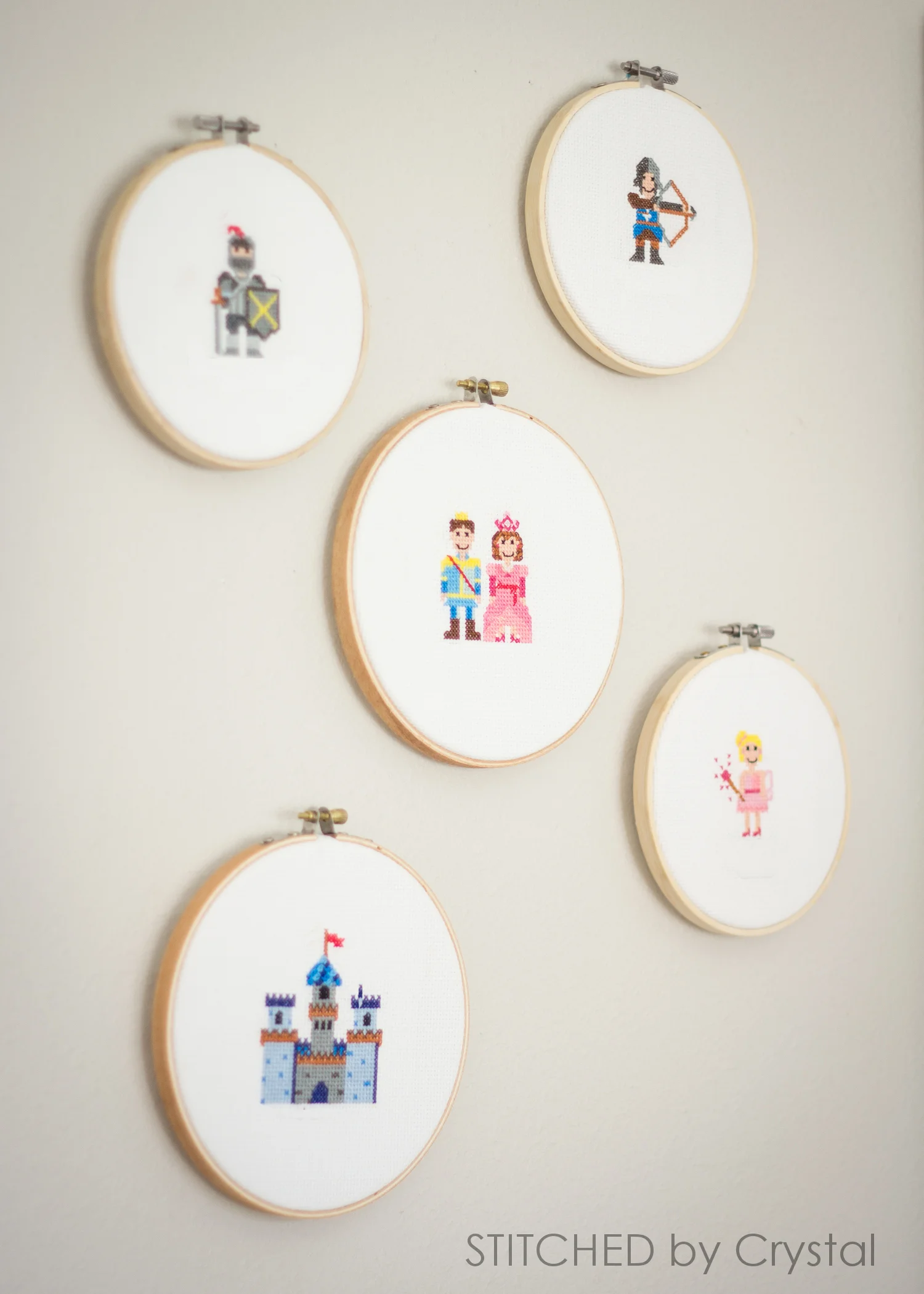 King, Queen, Princess, Knight and Castle Cross Stitch Patterns