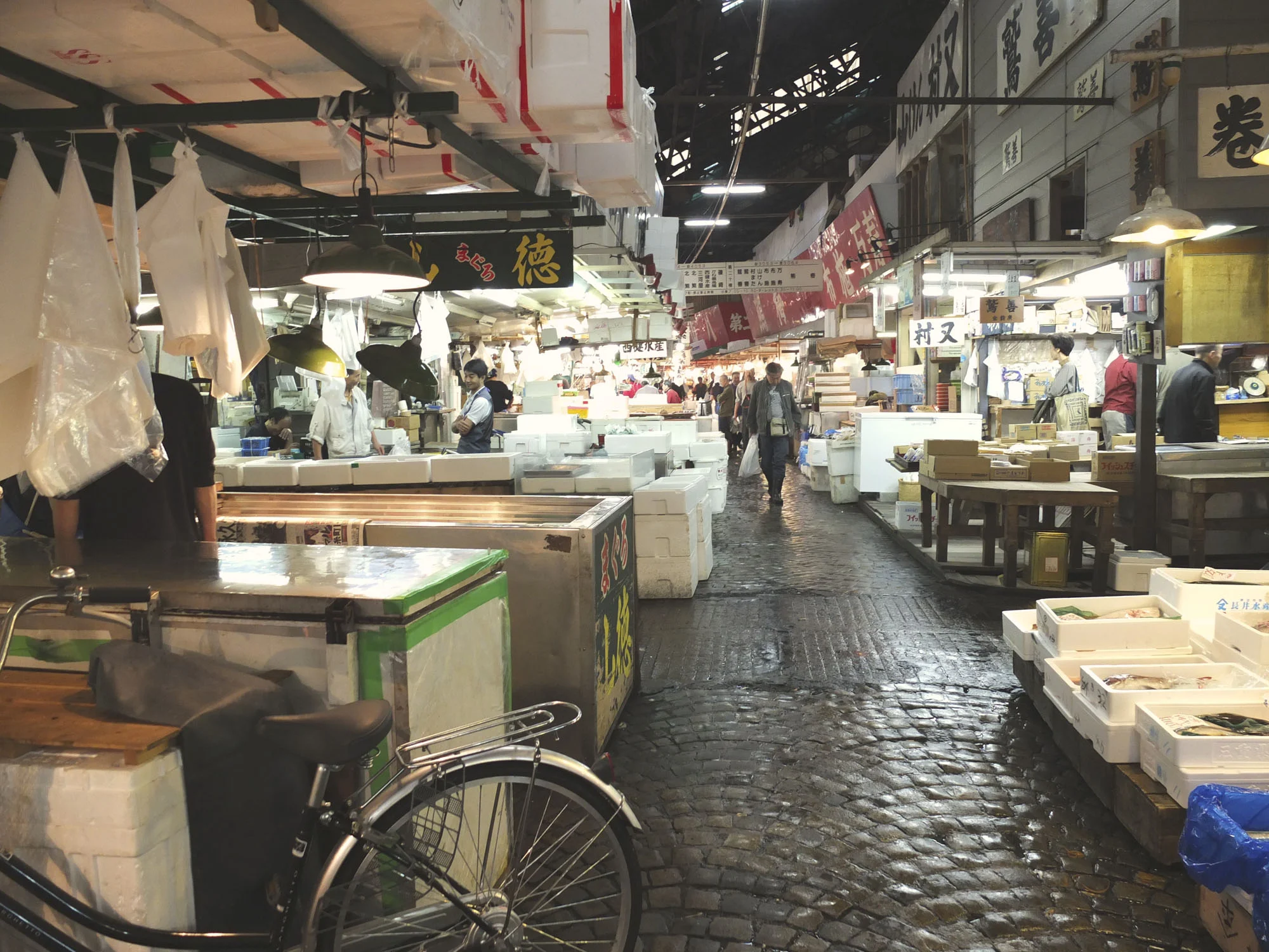 In the Tsukiji fish market