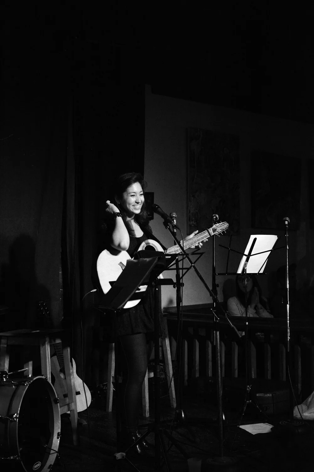 The talented Anna Toth is up. She said she was nervous. But I didn't see it! Beautiful voice!