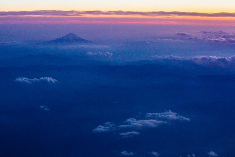 On the flight over I got the chance to see Mt. Fuji at sunset. It looks so small from 35,000 feet.