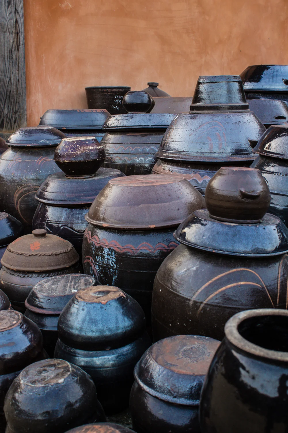 Traditonal villages traditionally mean traditional kimchi pots. Which is okay, because I love kimchi, and the pots it's kept in.