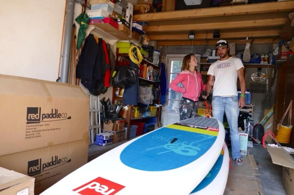 Gonflage de planches... merci l'adaptateur de compresseur ;)