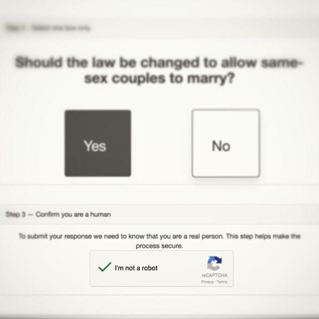 Wonder if selecting "No" on Australia's #marriagelawsurvey automatically assigns you the dead inside status of "robot"..?