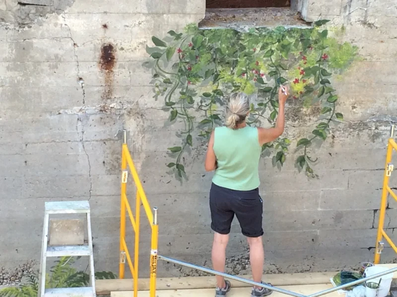 Adding the foliage was the slowest work.